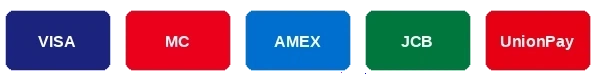 支持的支付方式包括VISA万事达等信用卡和借记卡